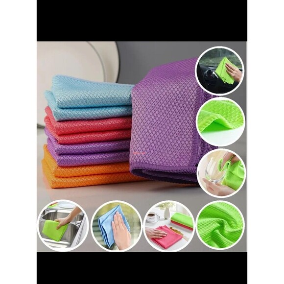5 Pcs Streak Free , MICROFIBER,Nanoscale Cleaning Cloth,wash Cloth,12x16 Inches - Picture 6 of 8